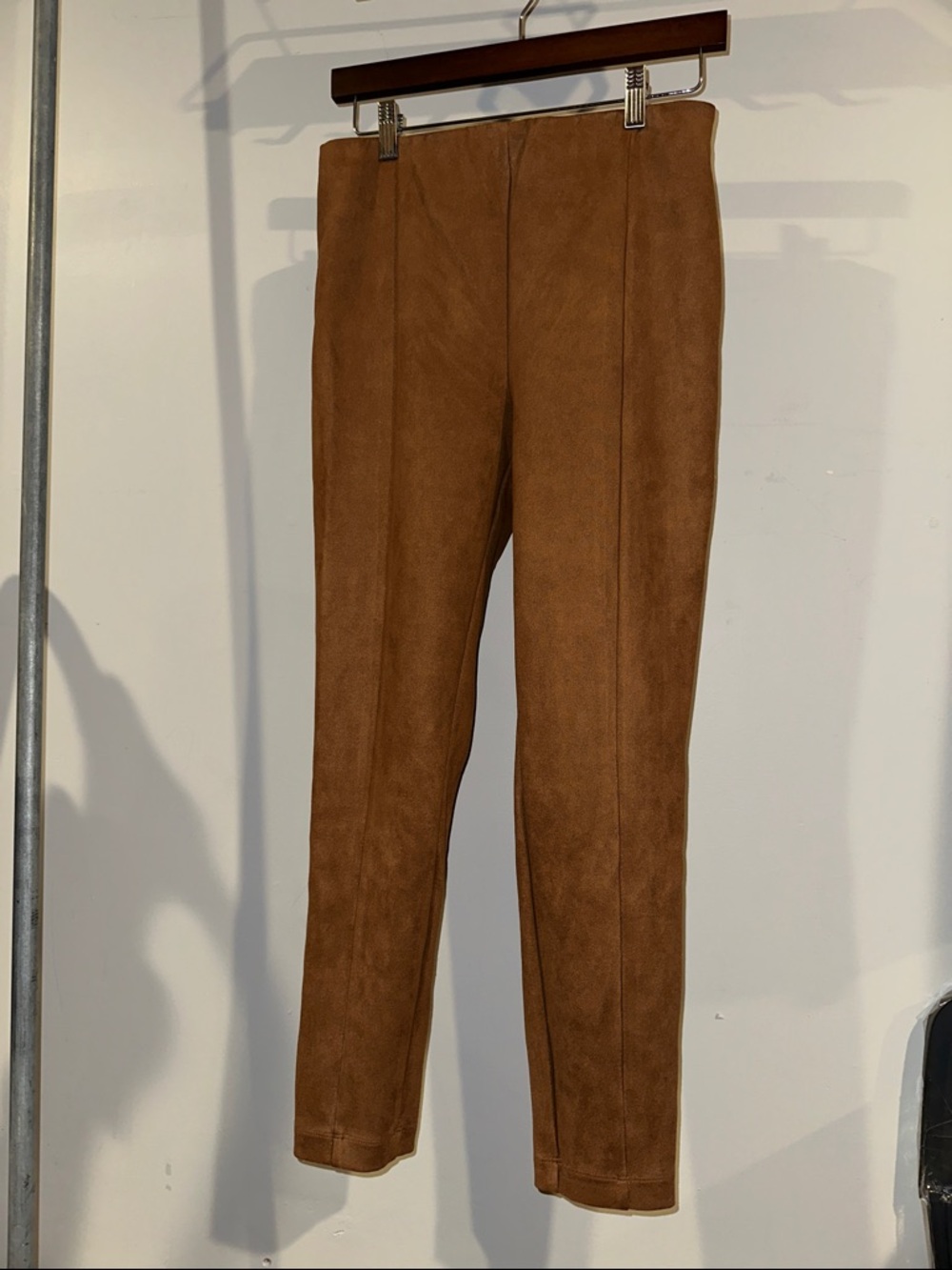 LOFT Slim Faux Suede Skinny Pants in Camel Brown